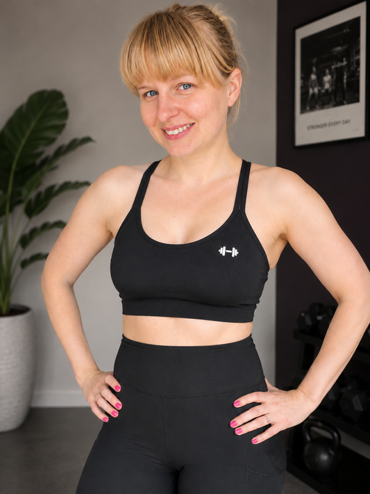 Elevate Crossback Sports Bra – Black